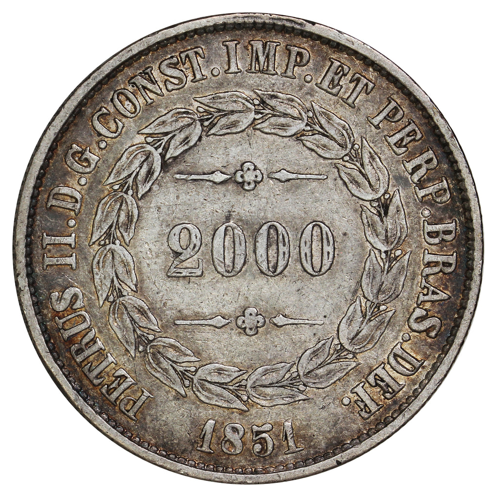 Brazil 1851 2000 Reis EF-AU (EF45) (L)