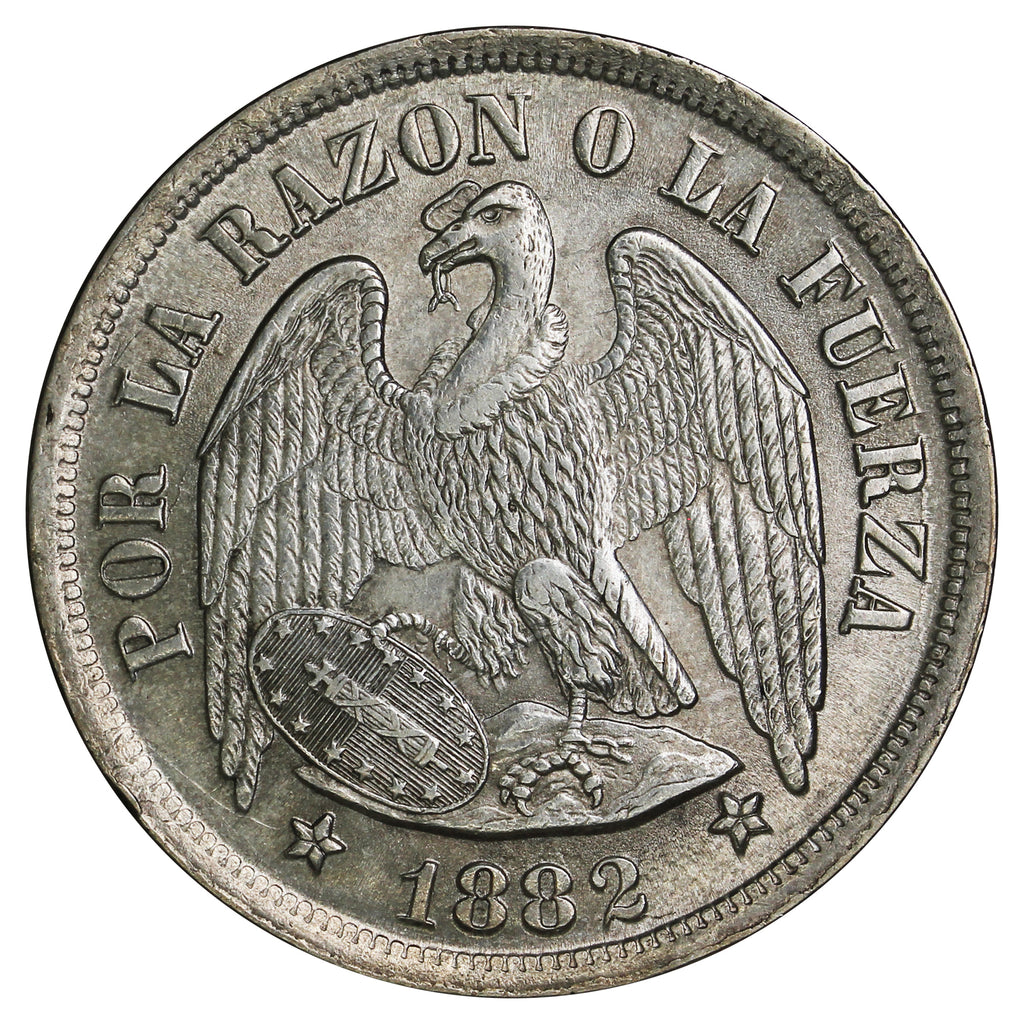 Chile 1882 Peso UNC+ (MS62) (L)