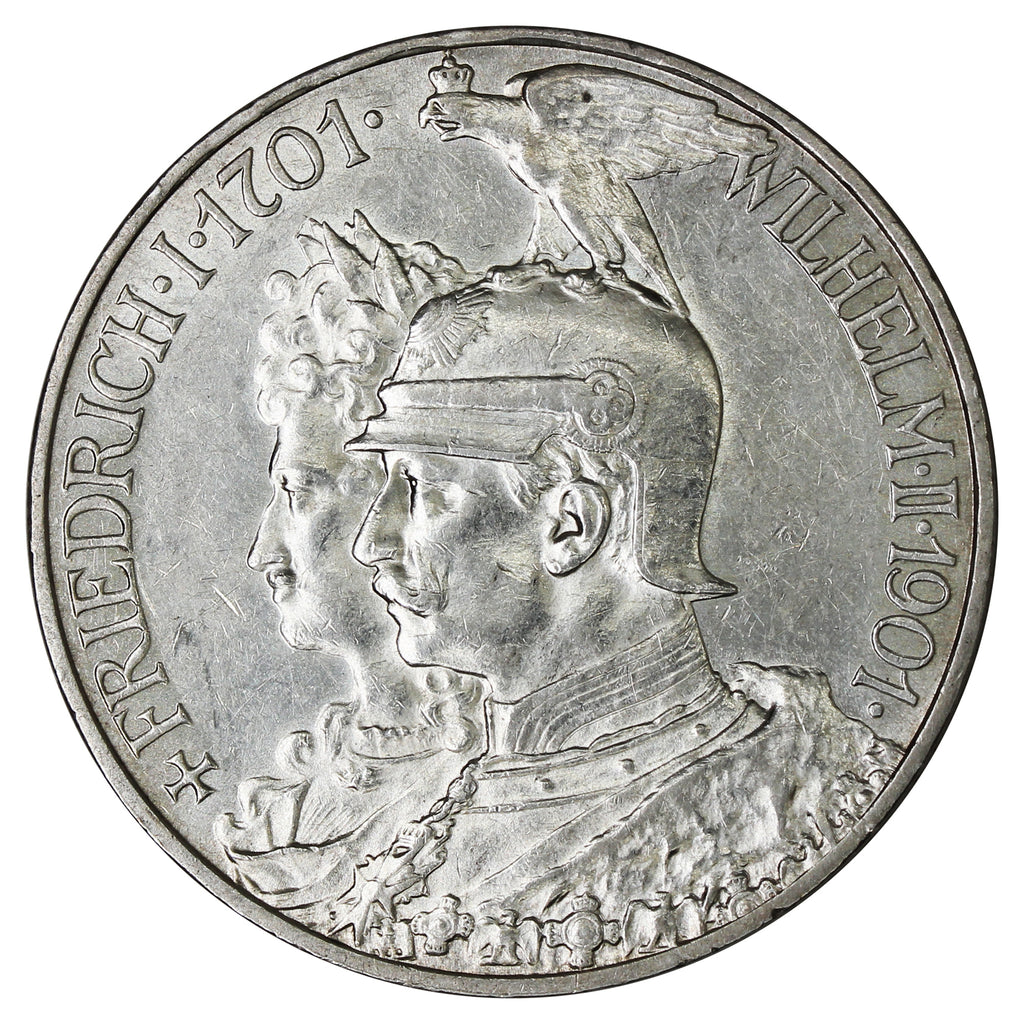 German States 1901A 200th Anniversary of Prussia 5 Marks AU-UNC (AU55) (L)