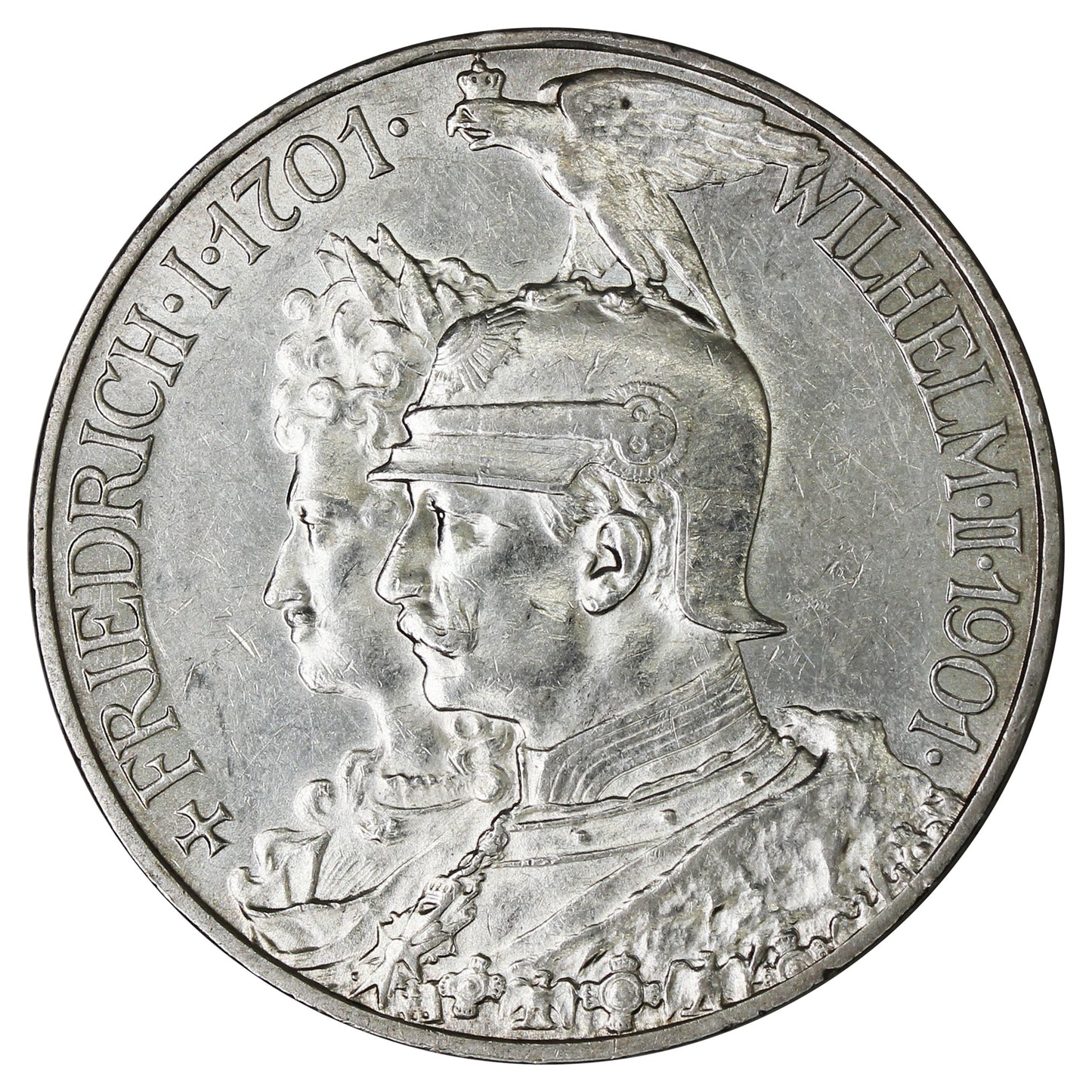 German States 1901A 200th Anniversary of Prussia 5 Marks AU-UNC (AU55) (L)