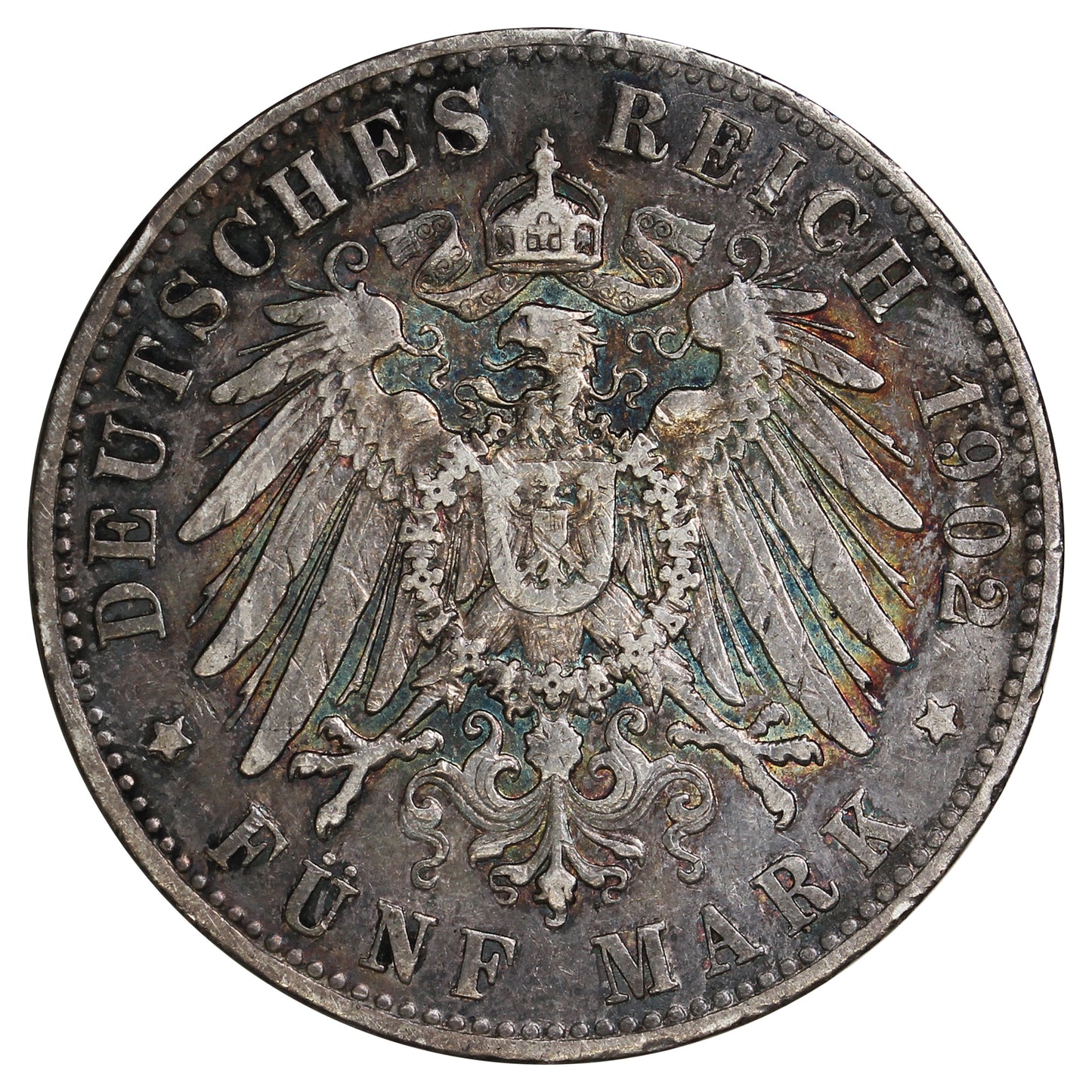German States 1902J Hamburg 5 Marks VF-EF (VF30) (L)