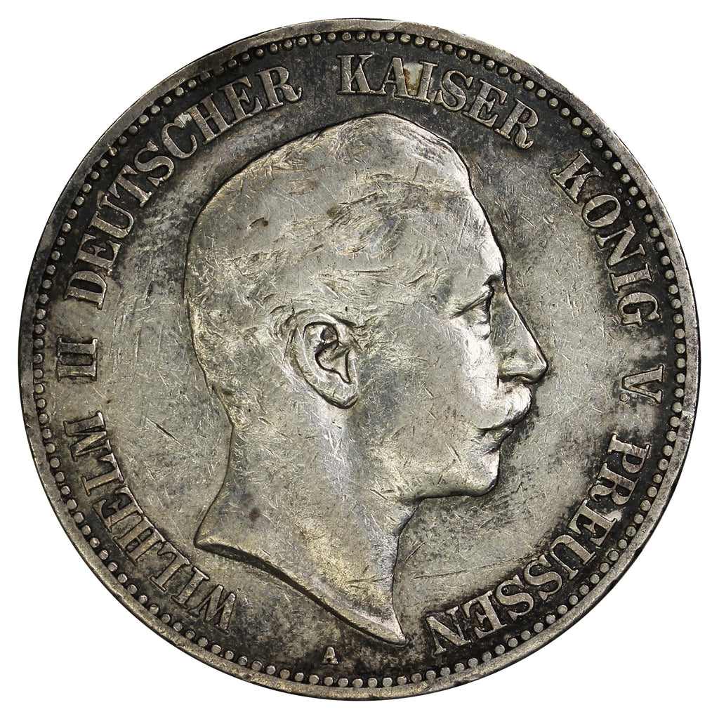 German States 1904A Prussia 5 Marks VF-EF (VF30) (L)