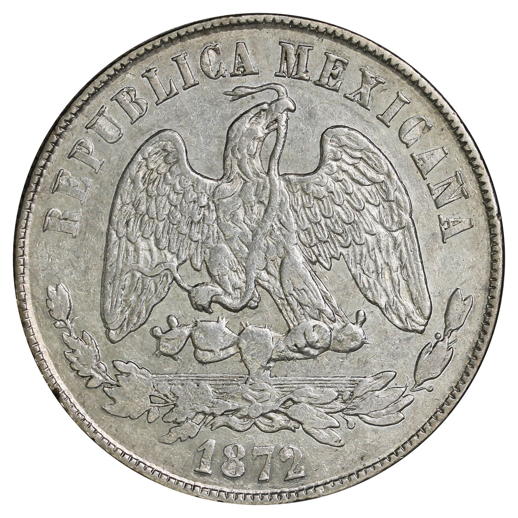 Mexico 1872ZSH Peso EF-AU (EF45)