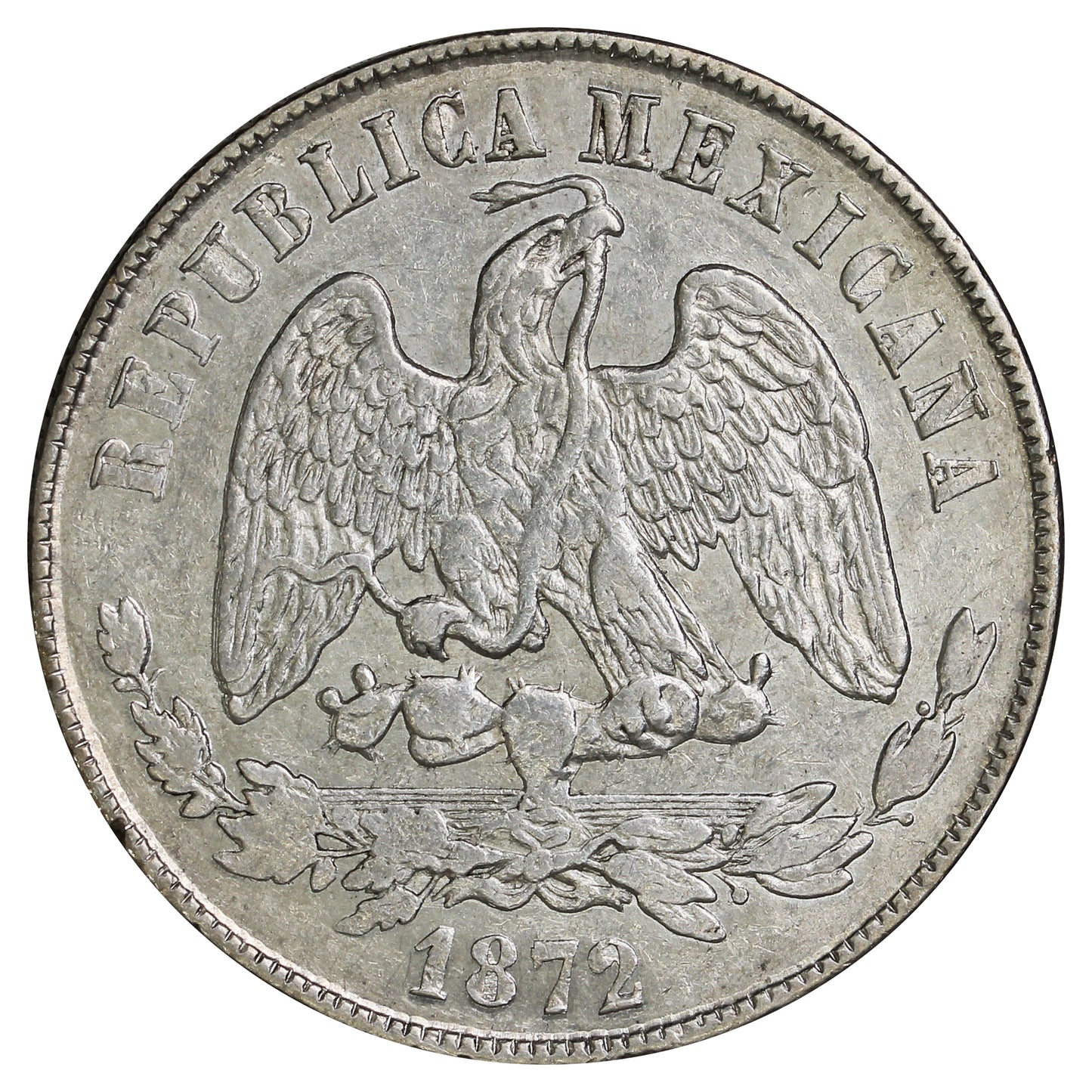 Mexico 1872ZSH Peso EF-AU (EF45)