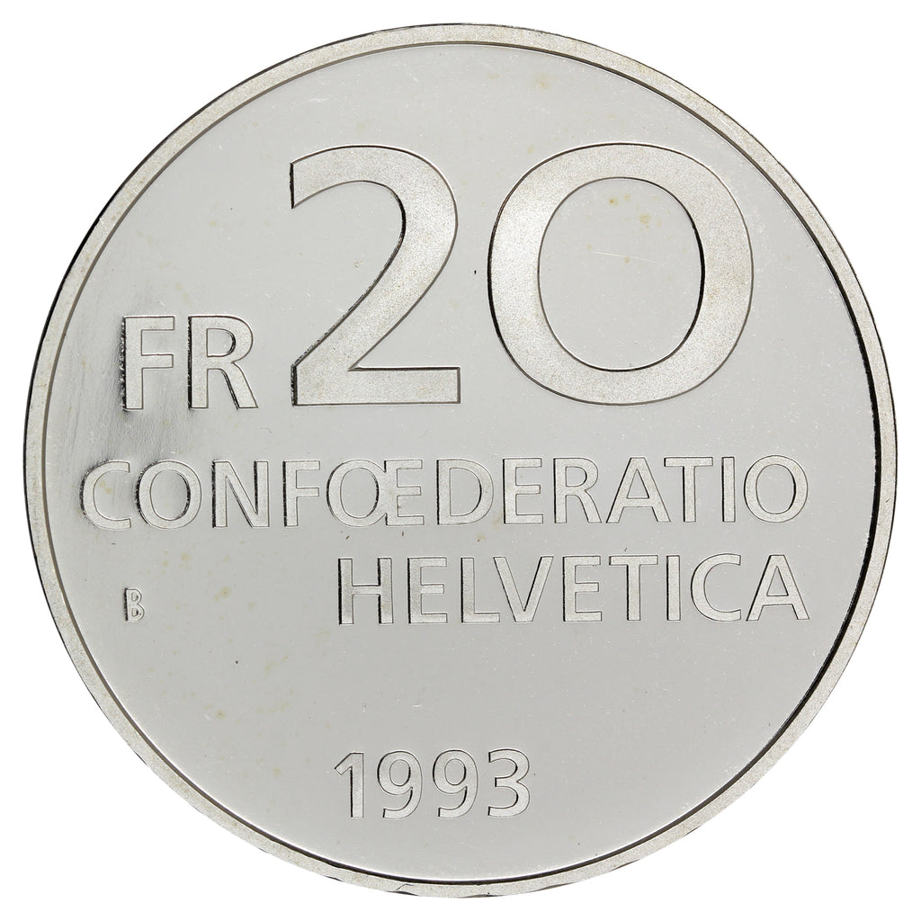 Switzerland 1993B 20 Francs Proof Like