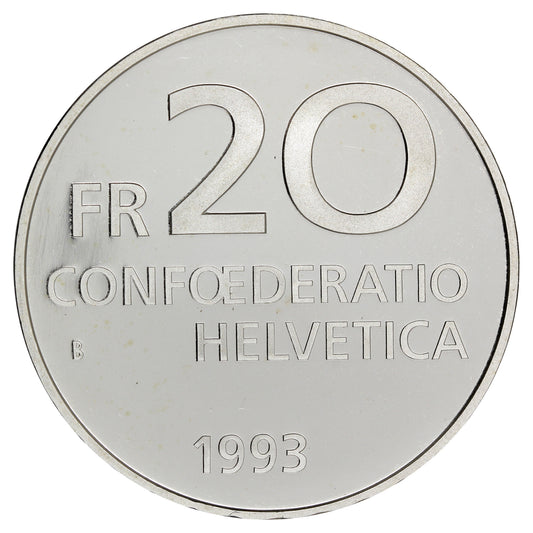 Switzerland 1993B 20 Francs Proof Like