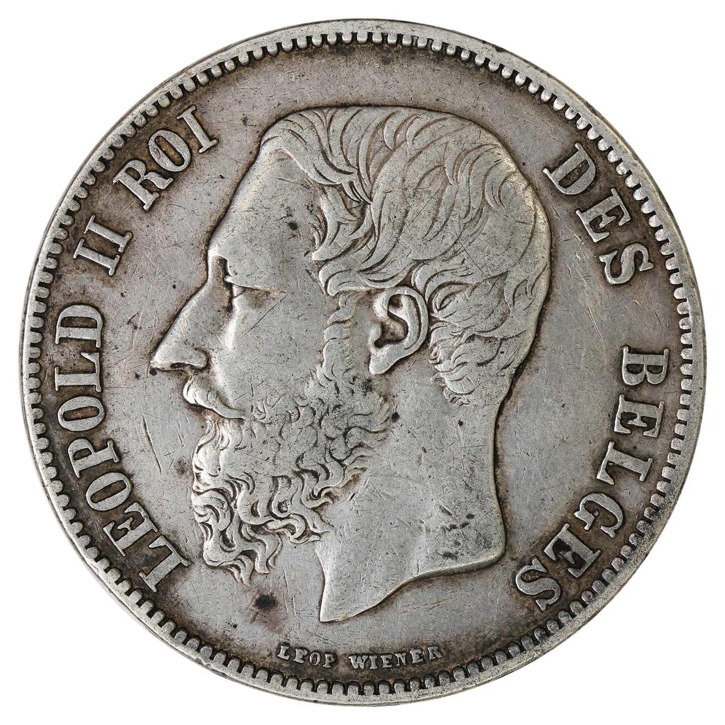 Belgium 1867 5 Francs Extra Fine (EF40) $