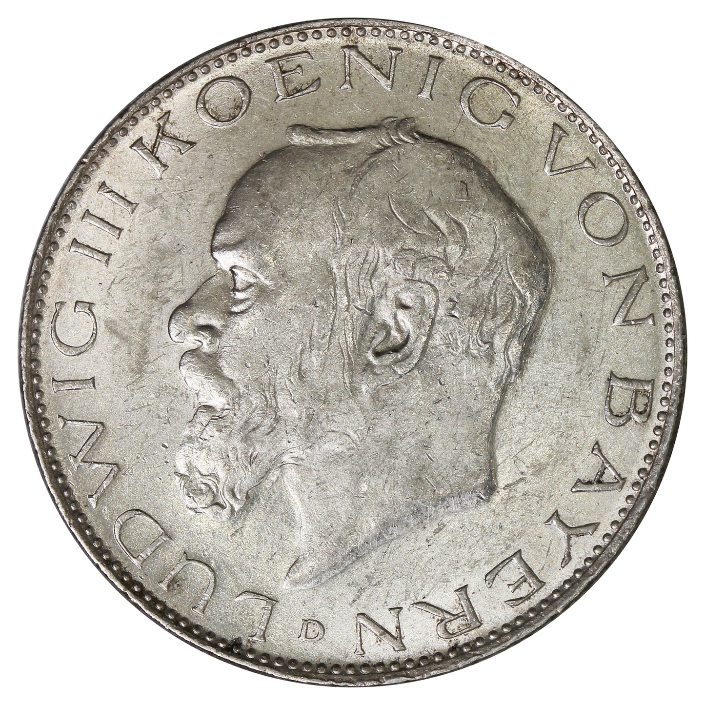 German States 1914D Bavaria 2 Marks Uncirculated (MS60) $