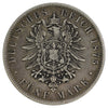 German States 1875D Bavaria 5 Marks Very Fine (VF20) $