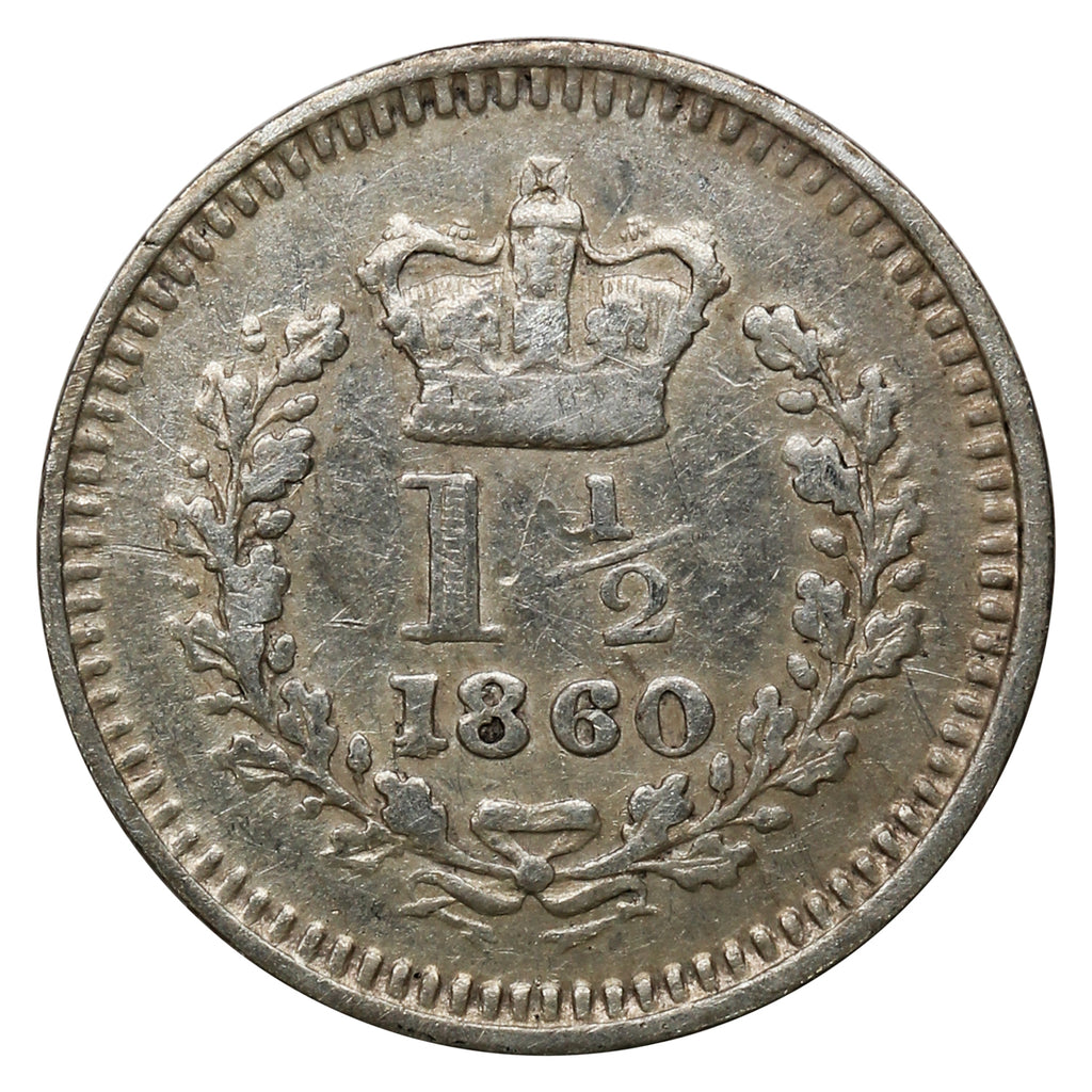 Great Britain 1860 1 1/2 Pence Extra Fine (EF40) $