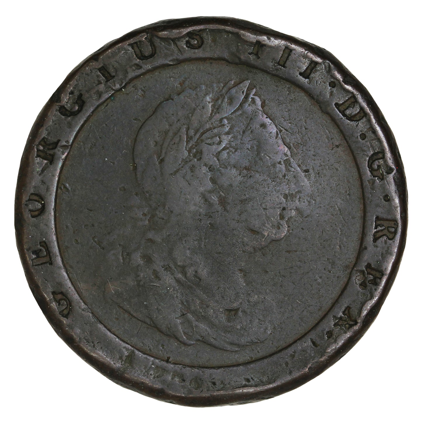 Great Britain 1797 George III 2 Pence Fine (F12) $