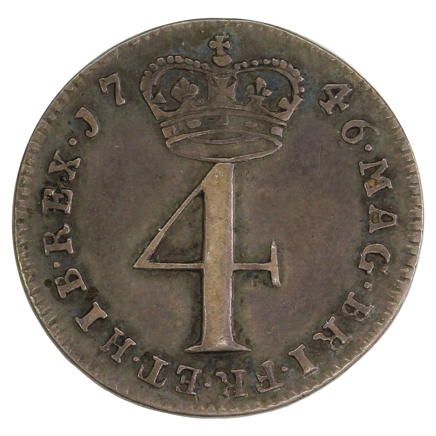 Great Britain 1746 George II 4 Pence Extra Fine (EF40) $