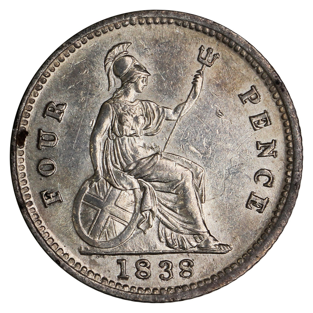 Great Britain 1838 4 Pence AU-UNC (AU55) $