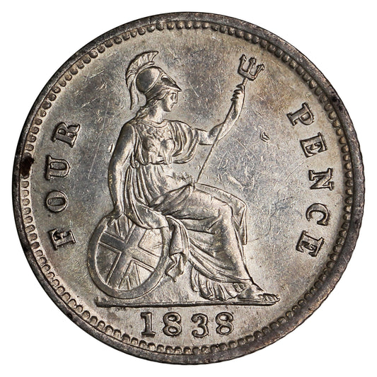 Great Britain 1838 4 Pence AU-UNC (AU55) $