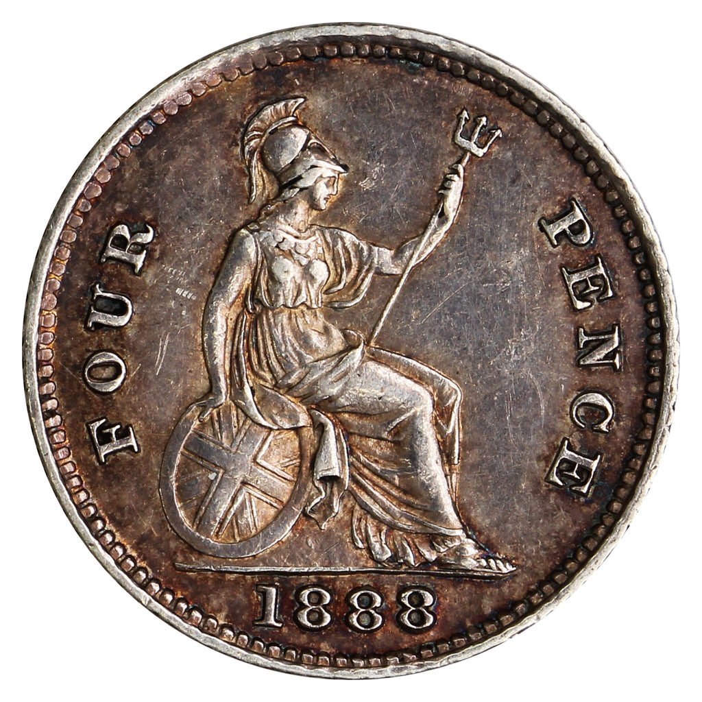 Great Britain 1888 4 Pence Almost Uncirculated (AU50) $