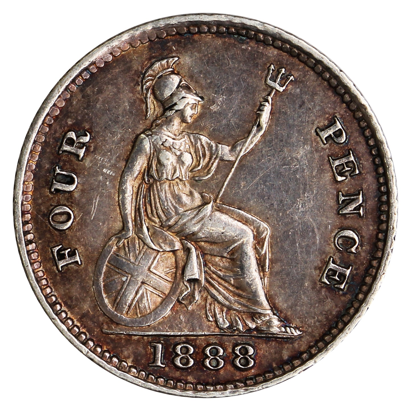 Great Britain 1888 4 Pence Almost Uncirculated (AU50) $