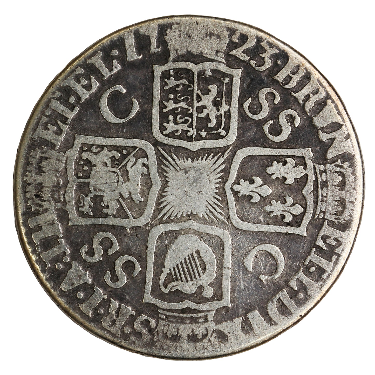 Great Britain 1723 George I Shilling VG-F (VG10) $