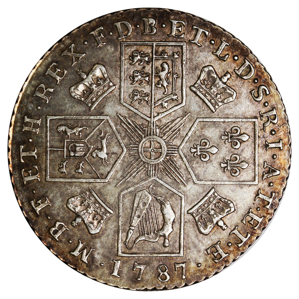 Great Britain 1787 No Hearts George III Shilling AU-UNC (AU55) $
