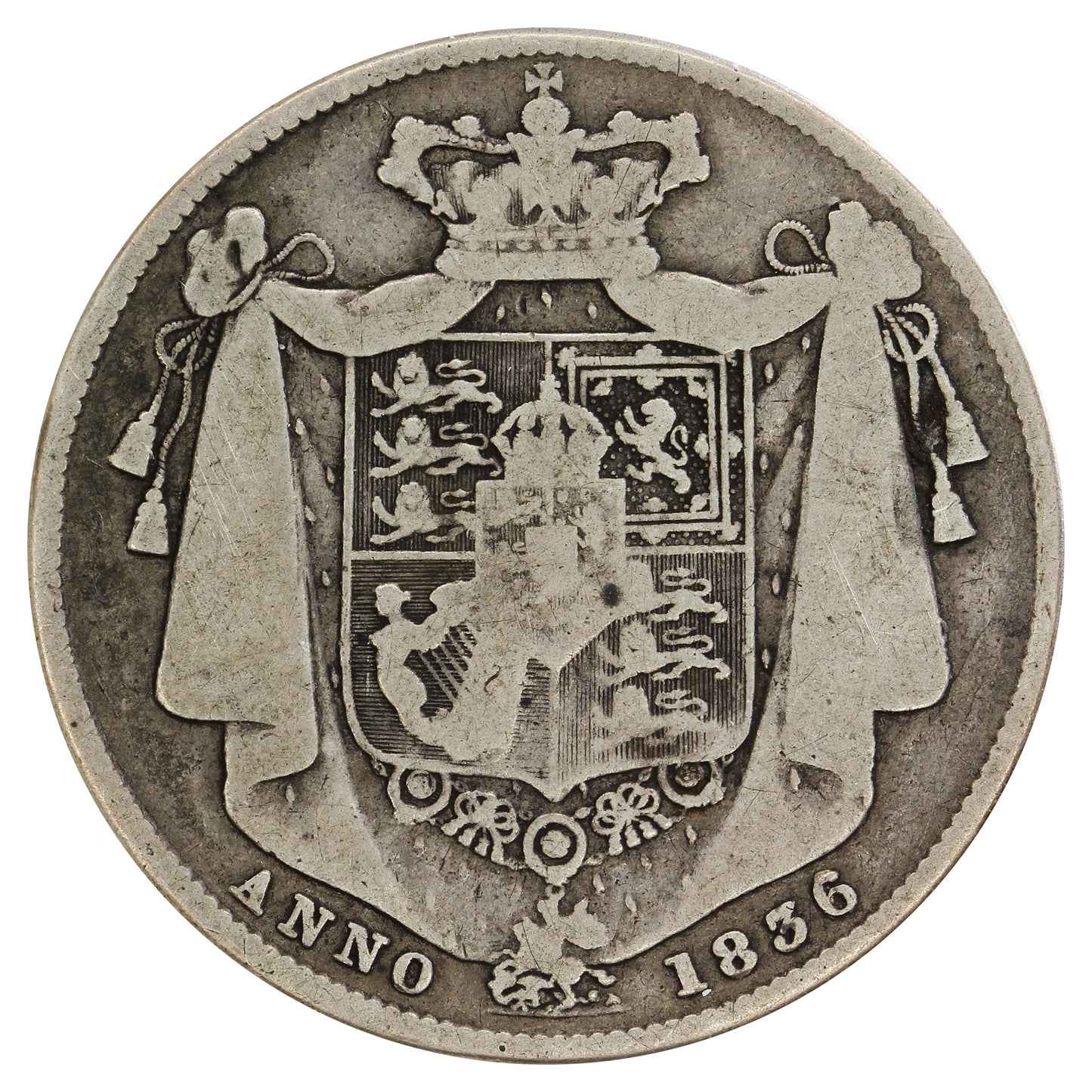 Great Britain 1836 William IV 1/2 Crown Fine (F12) $