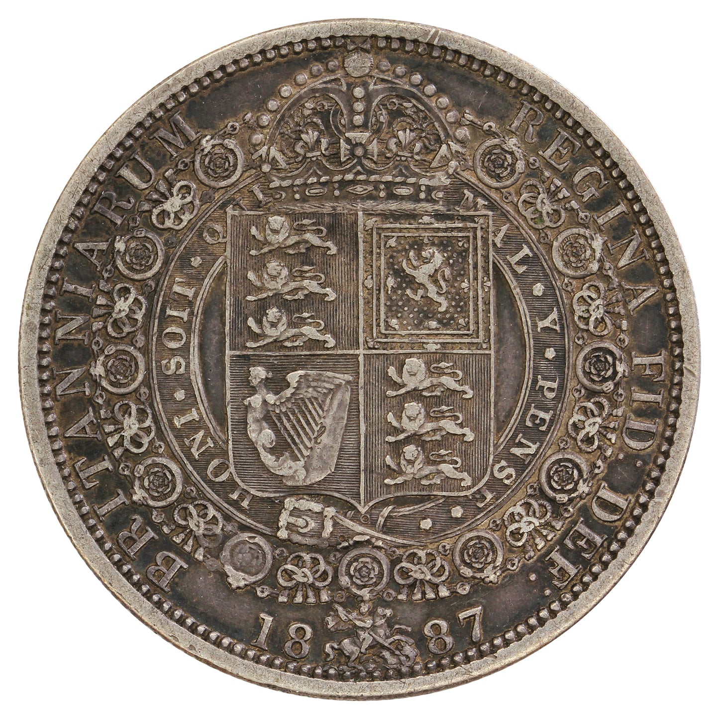Great Britain 1887 Jubilee 1/2 Crown Extra Fine (EF40) $