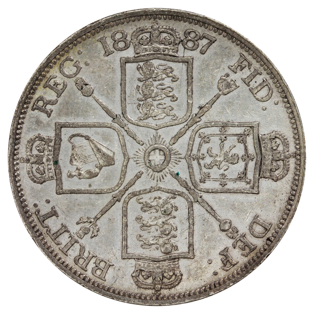Great Britain 1887 Roman 1 Double Florin VF-EF (VF-30) $
