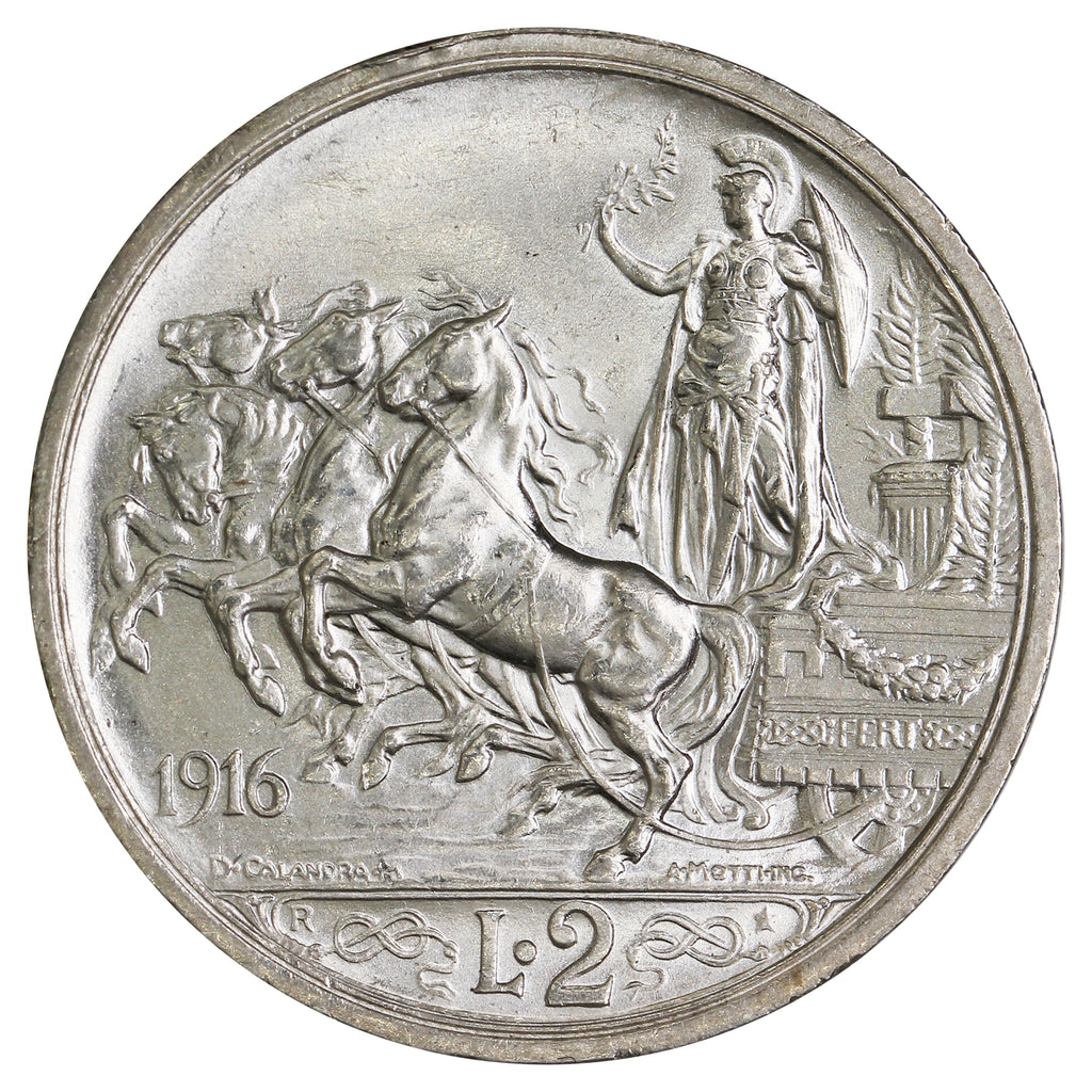 Italy 1916R 2 Lire UNC+ (MS62) $