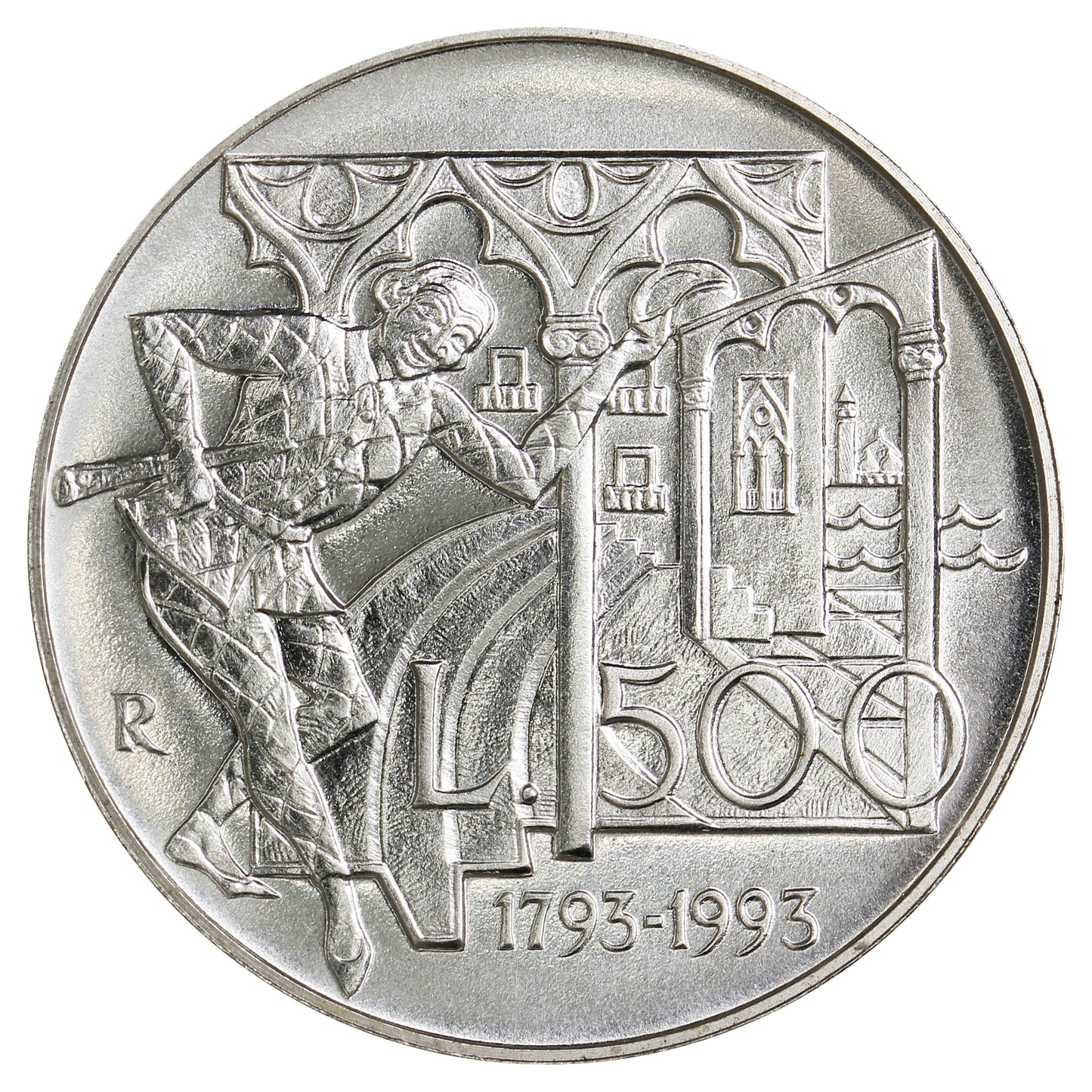 Italy 1993R Carlo Goldoni 500 Lire Choice Brilliant Uncirculated (MS64) $