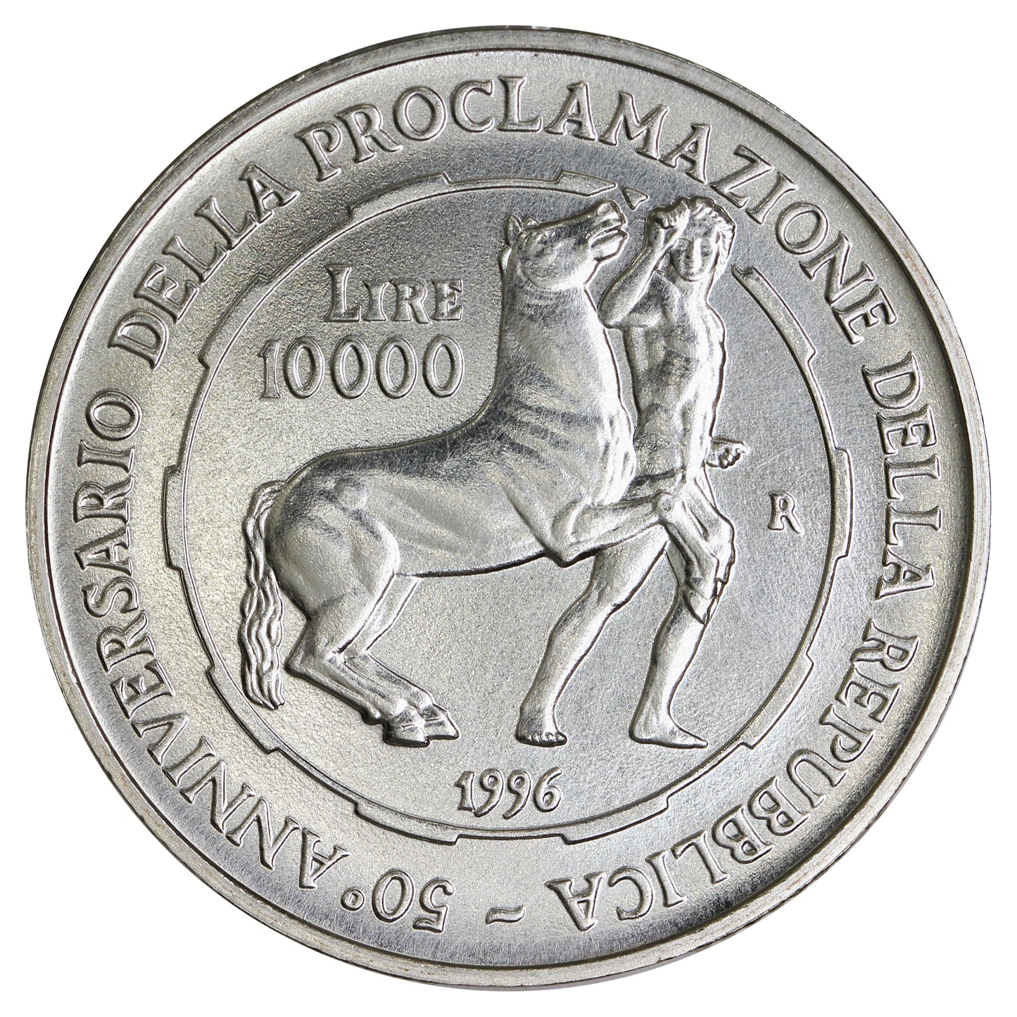 Italy 1996R 10,000 Lire Choice Brilliant Uncirculated (MS64) $