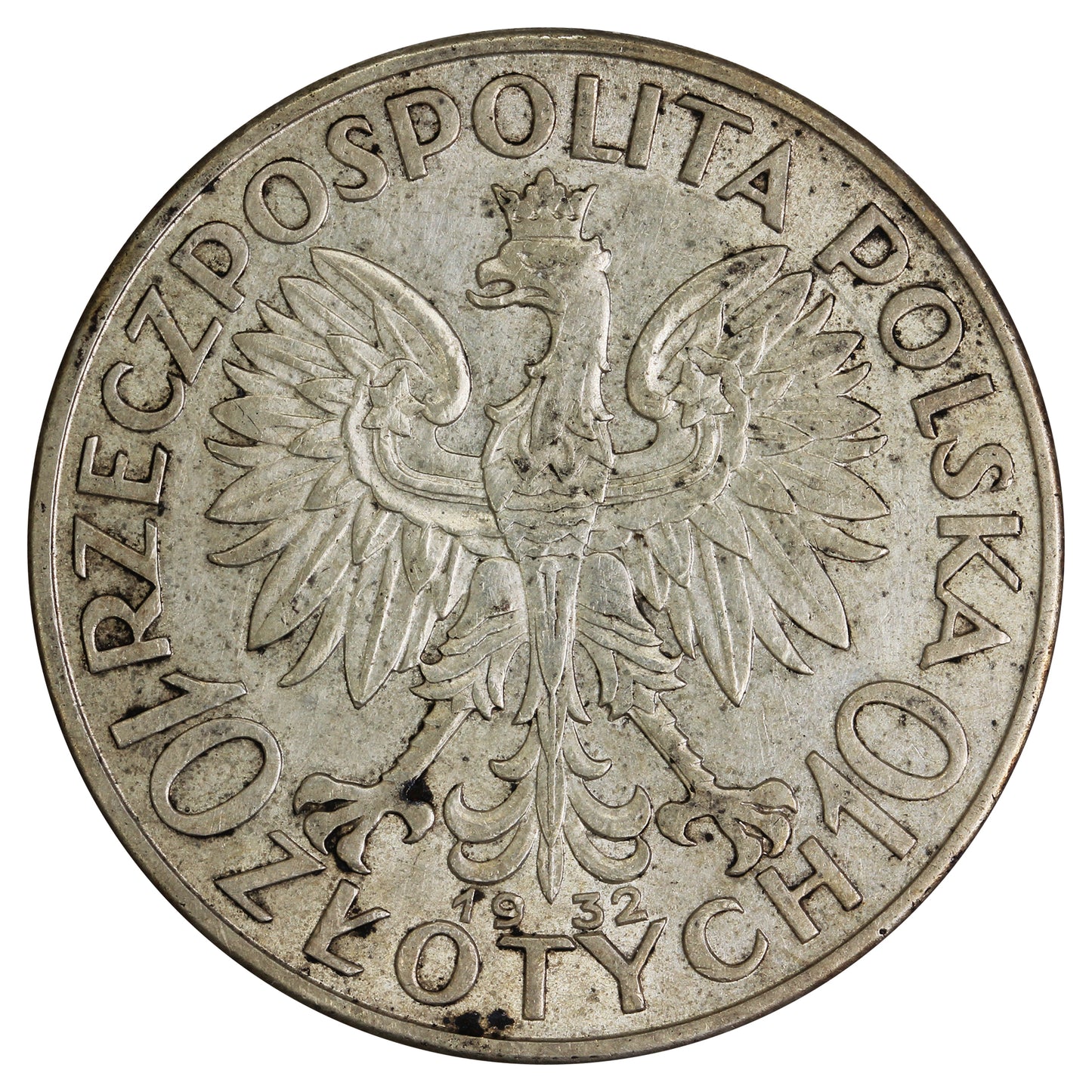 Poland 1932W 10 Zlotych EF-AU (EF45) $