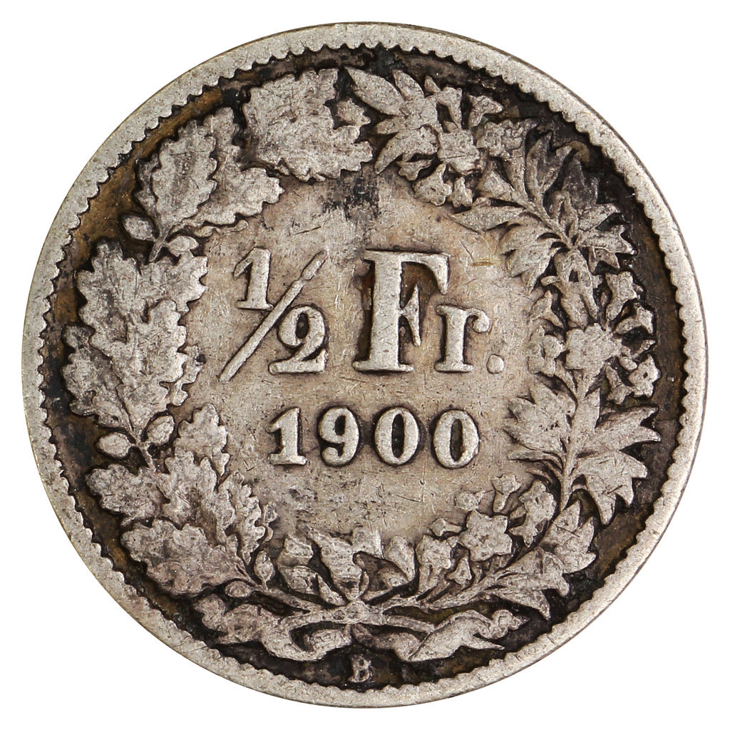 Switzerland 1900B 1/2 Franc VF-EF (VF30) $