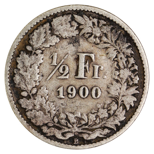 Switzerland 1900B 1/2 Franc VF-EF (VF30) $