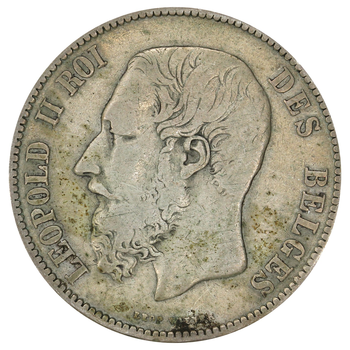 Belgium 1871 5 Francs Very Fine (VF20) $