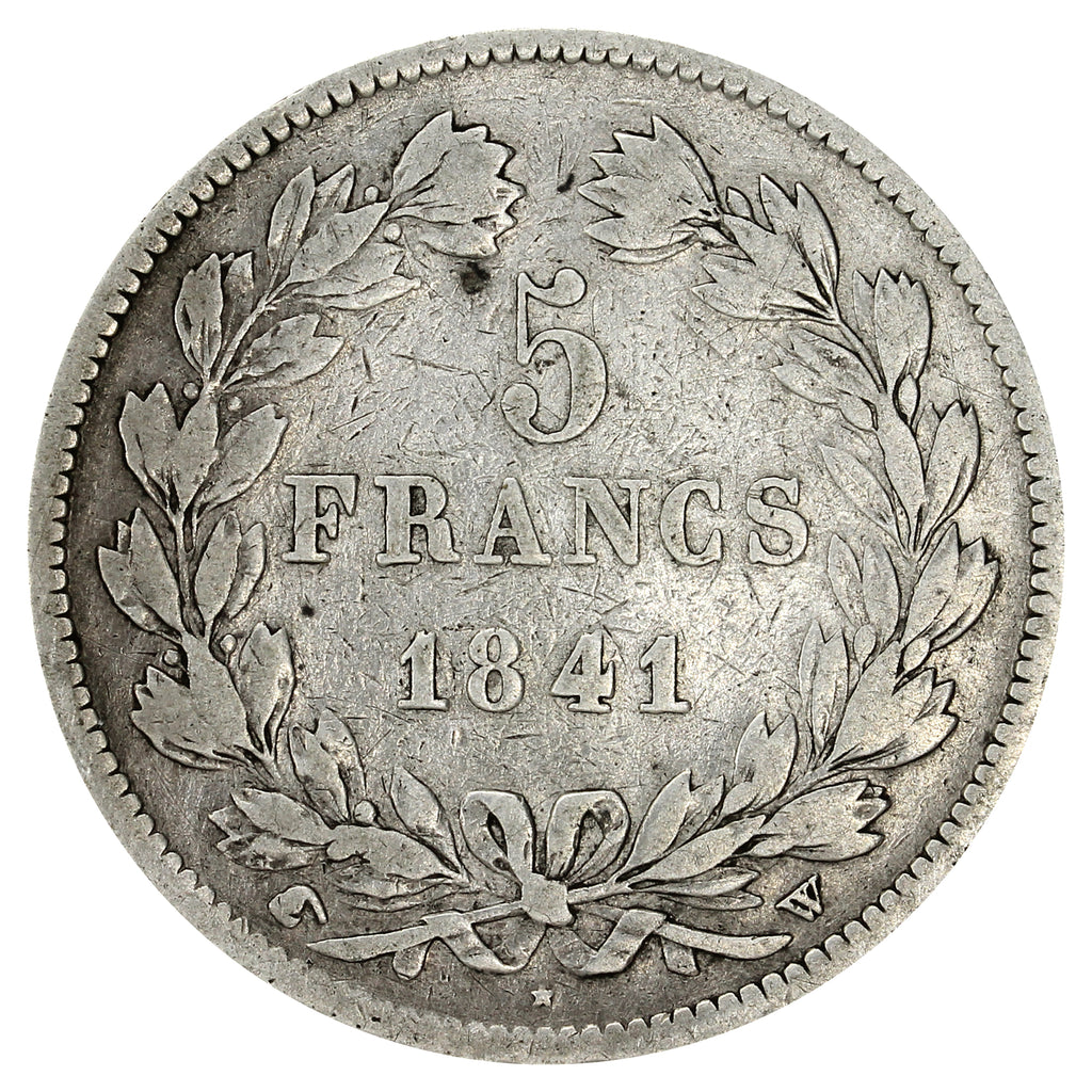 France 1841W 5 Francs F-VF (F15) $