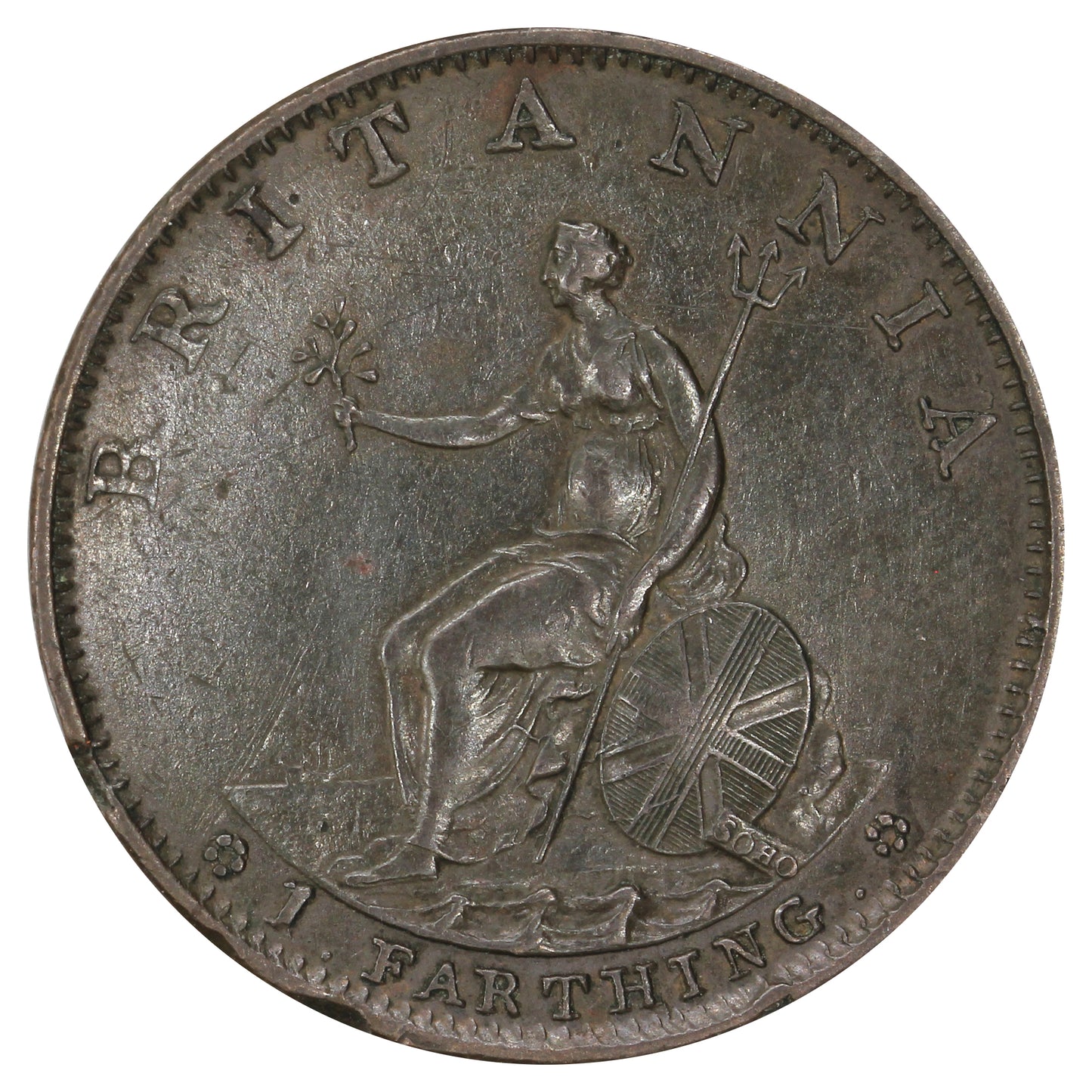 Great Britain 1799 George III Farthing AU-UNC (AU55) $