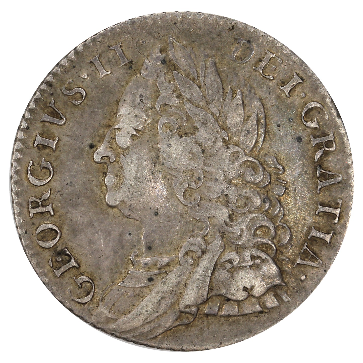 Great Britain 1757 George II 6 Pence VF-EF (VF30) $
