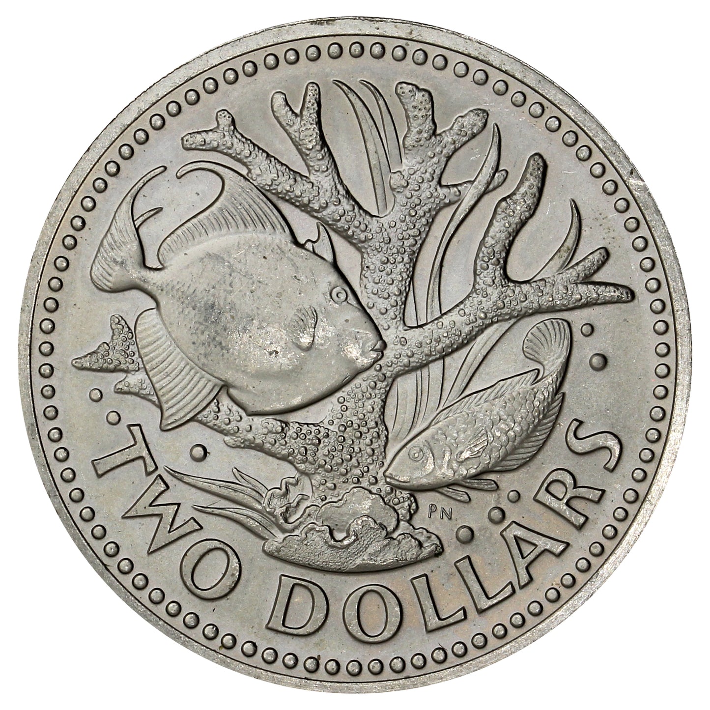Barbados 1975FM 2 Dollars Brilliant Uncirculated (MS63)