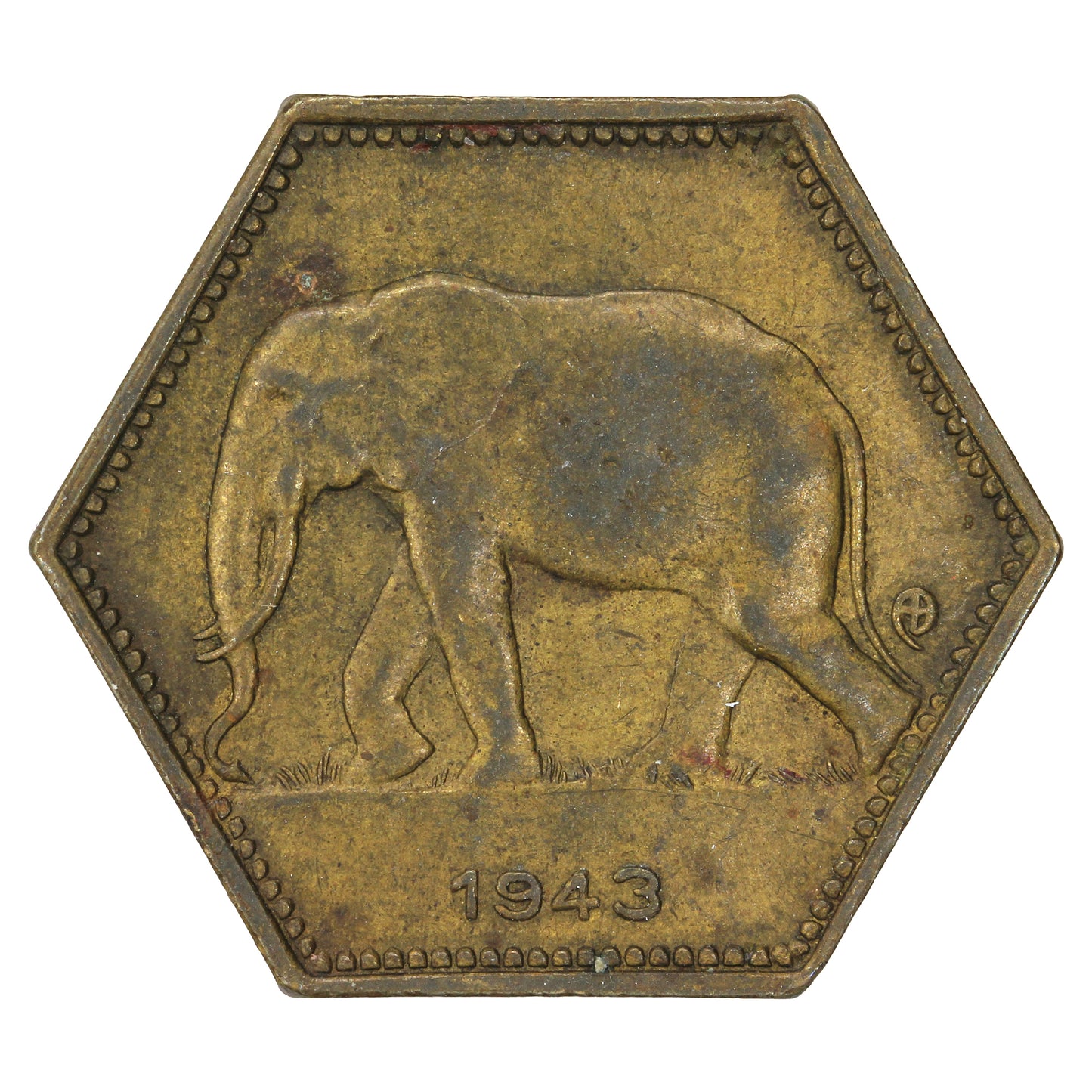 Belgian Congo 1943 2 Francs Very Fine (VF20)