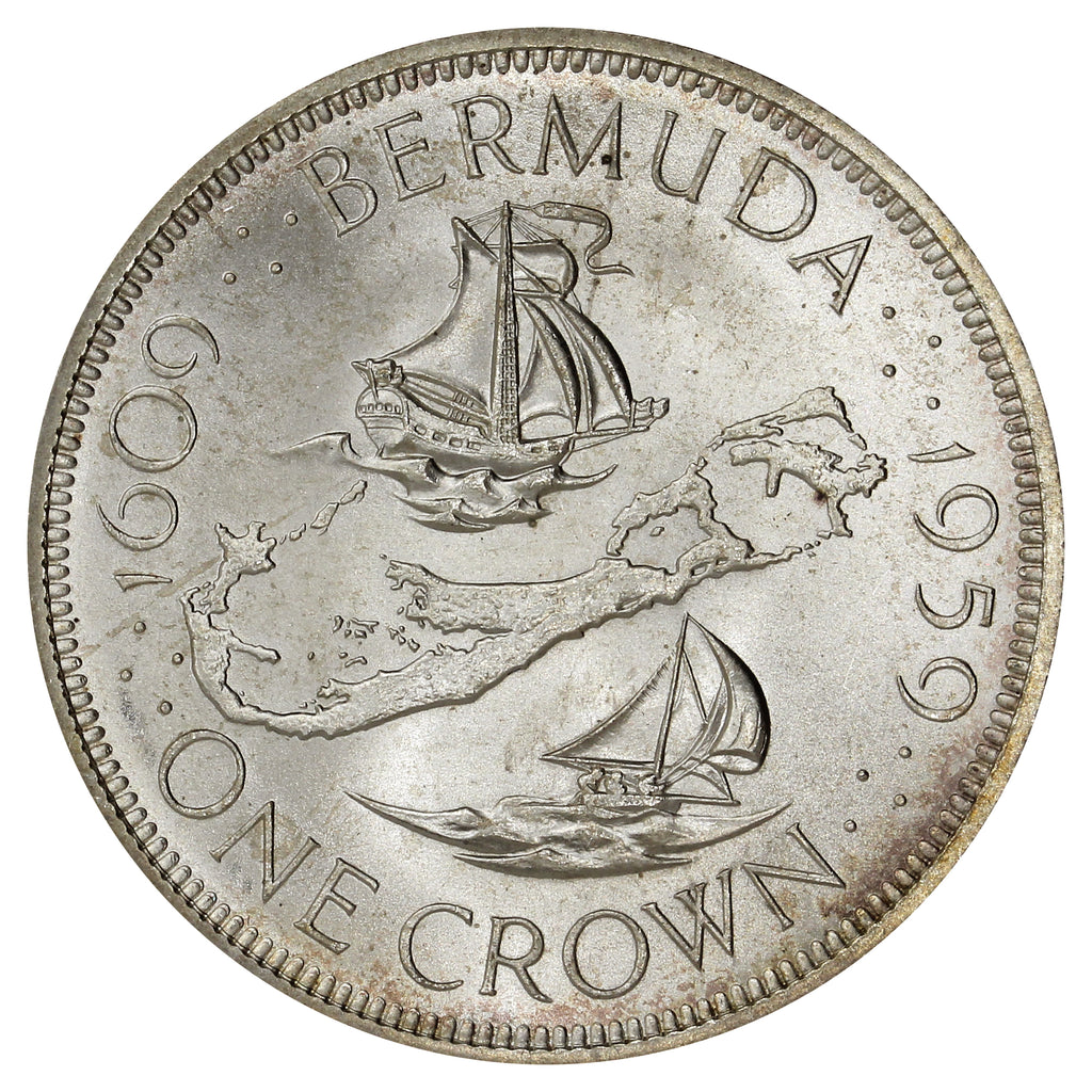 Bermuda 1959 Crown Brilliant Uncirculated (MS63)