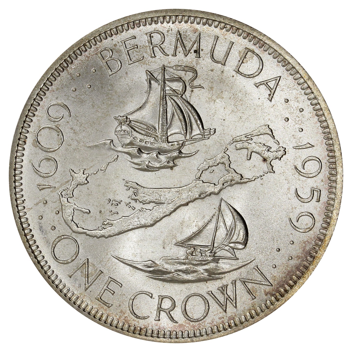 Bermuda 1959 Crown Brilliant Uncirculated (MS63)