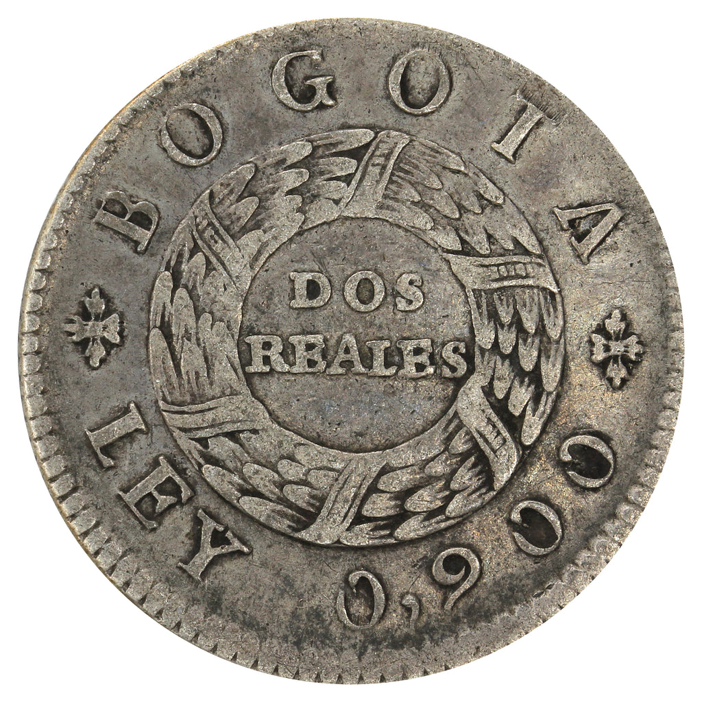 Columbia 1849 2 Reales VF-EF (VF30)
