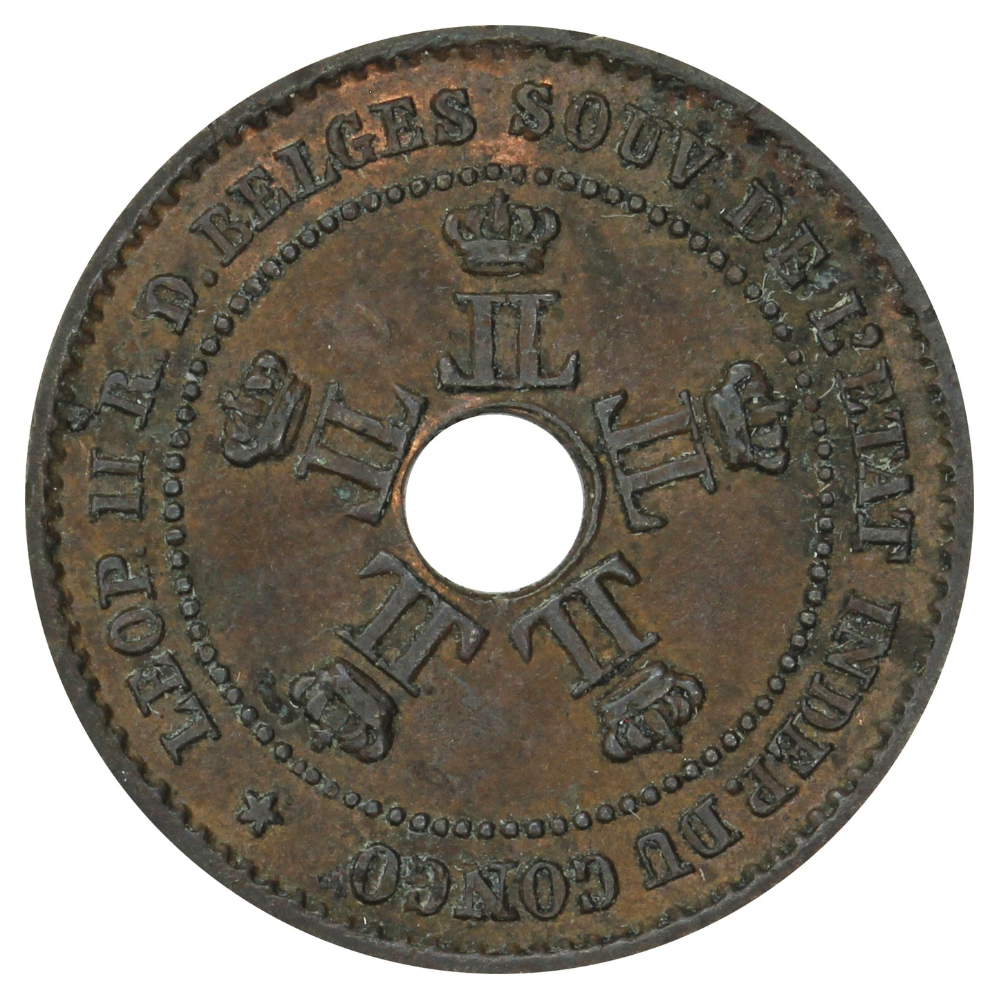 Congo Free State 1888 1 Cent Extra Fine (EF40)