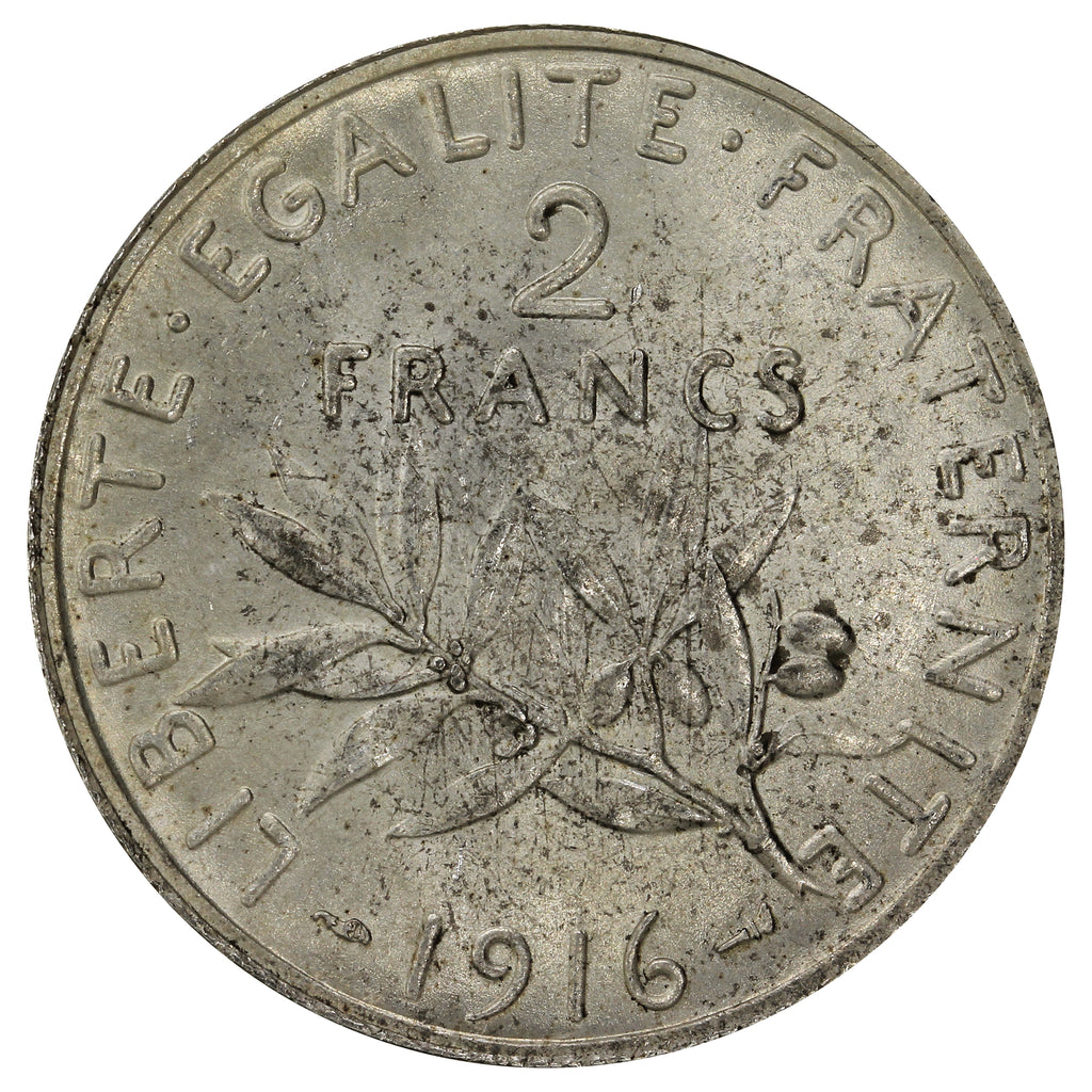 France 1916 2 Francs Uncirculated (MS60)