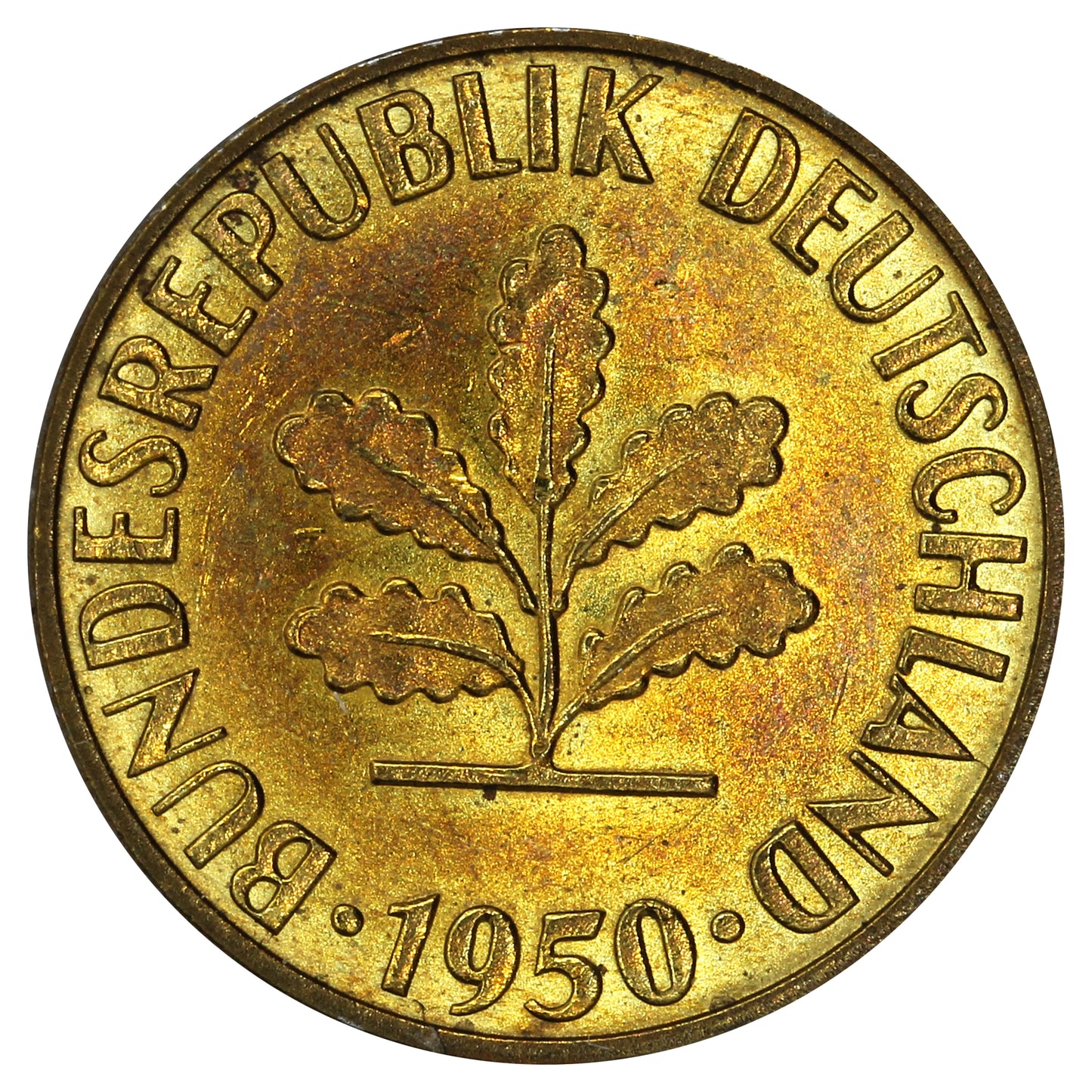 Germany 1950F 5 Pfennig Brilliant Uncirculated (MS60)