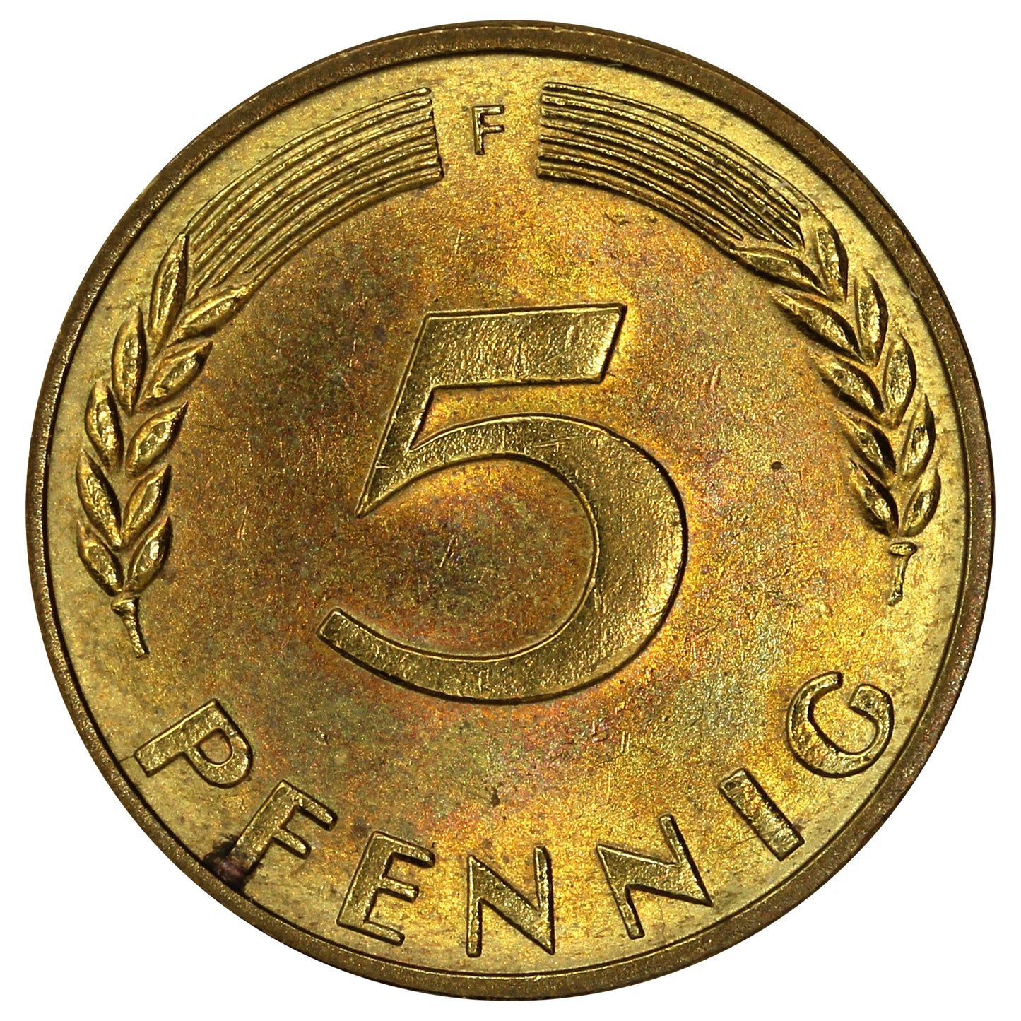 Germany 1950F 5 Pfennig Brilliant Uncirculated (MS60)