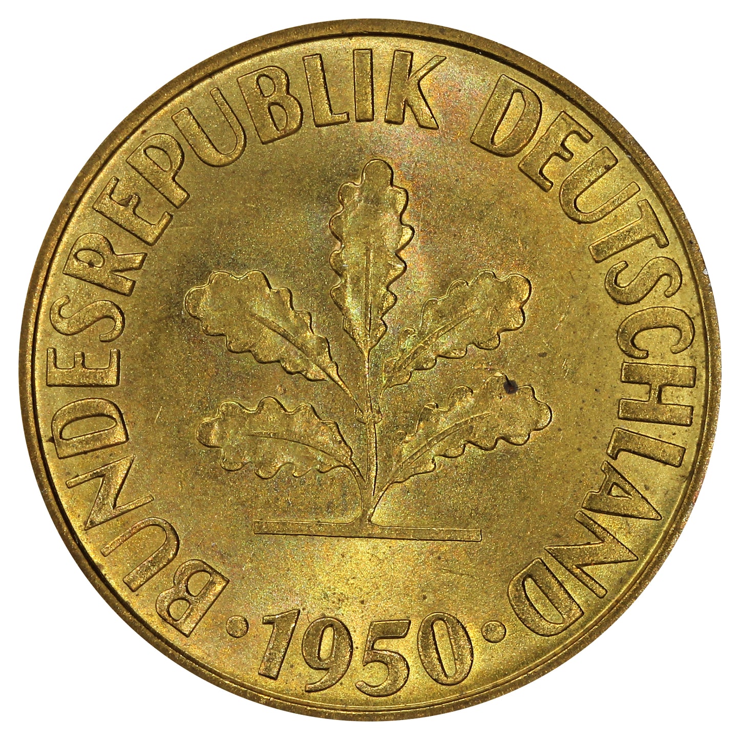 Germany 1950G 10 Pfennig Brilliant Uncirculated (MS63)