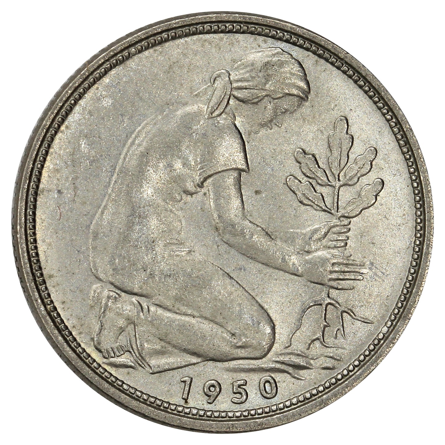 Germany 1950F 50 Pfennig Brilliant Uncirculated (MS63)