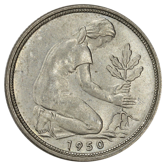 Germany 1950F 50 Pfennig Brilliant Uncirculated (MS63)
