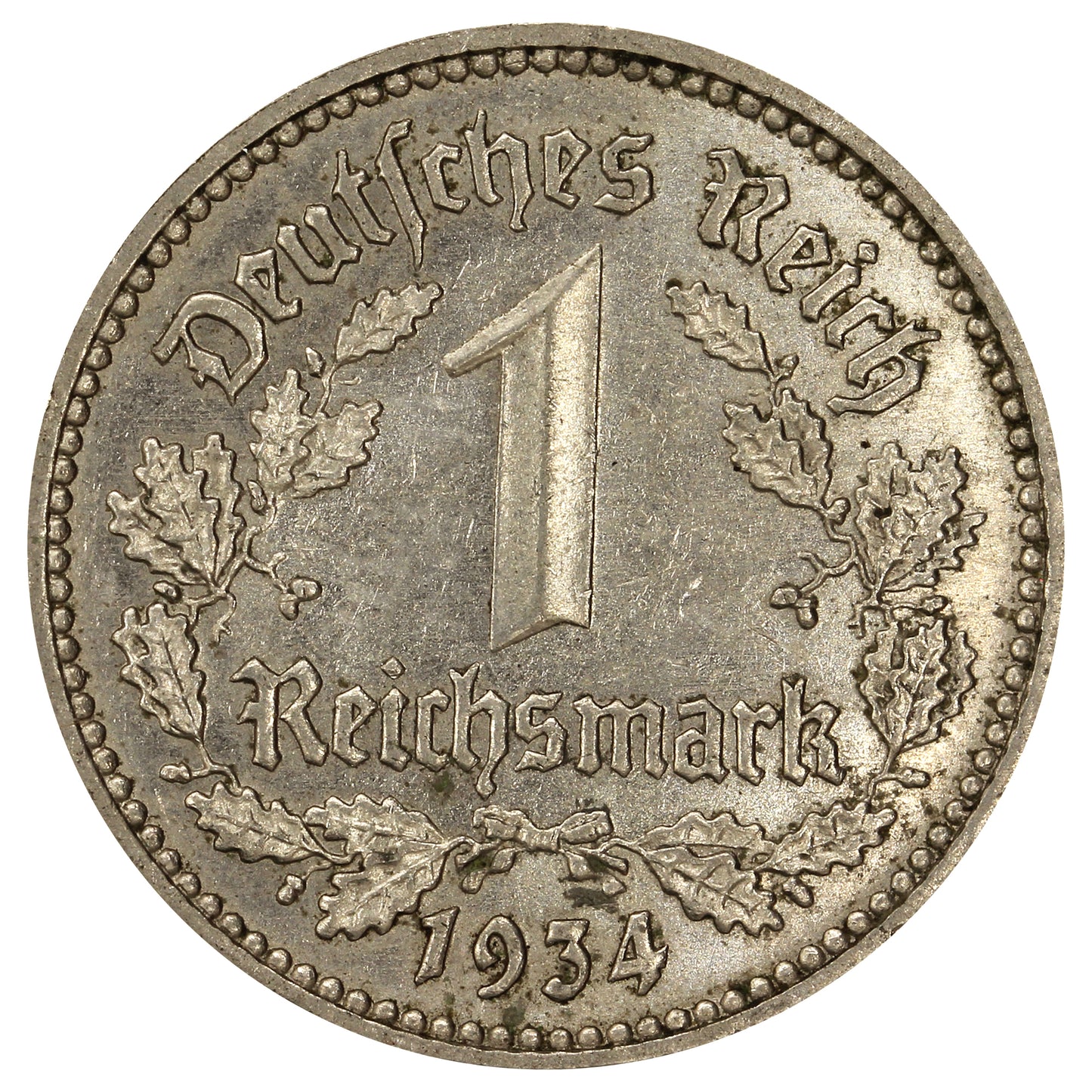 German Third Reich 1934J Mark Uncirculated (MS60)