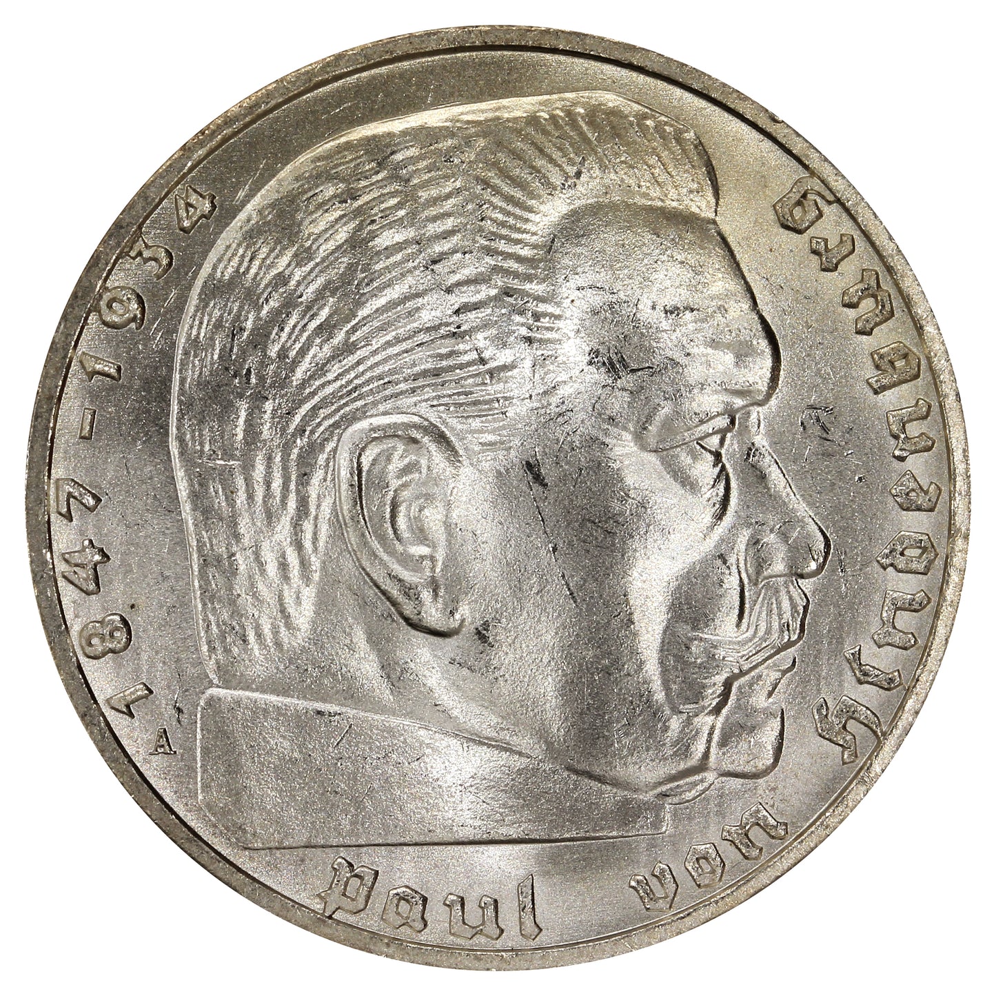 German Third Reich 1939A 2 Marks Choice Brilliant Uncirculated (MS64)