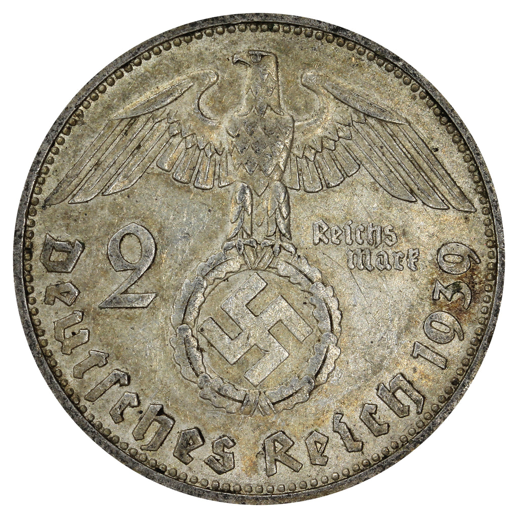 German Third Reich 1939F 2 Marks Almost Uncirculated (AU50)